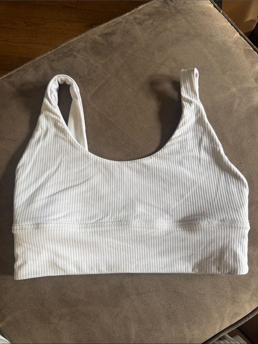 lululemon athletica White Ribbed Scoop Sports Bra